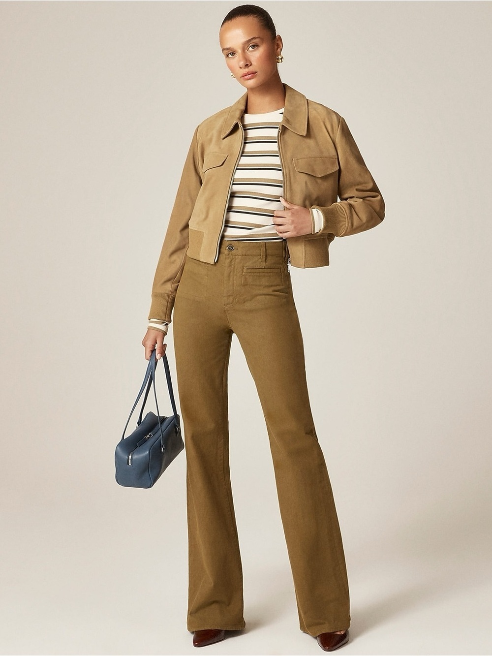 J. Crew 2025 New Vintage Flare Jeans 31 Green Minimalist Preppy Classic 70s Chic
